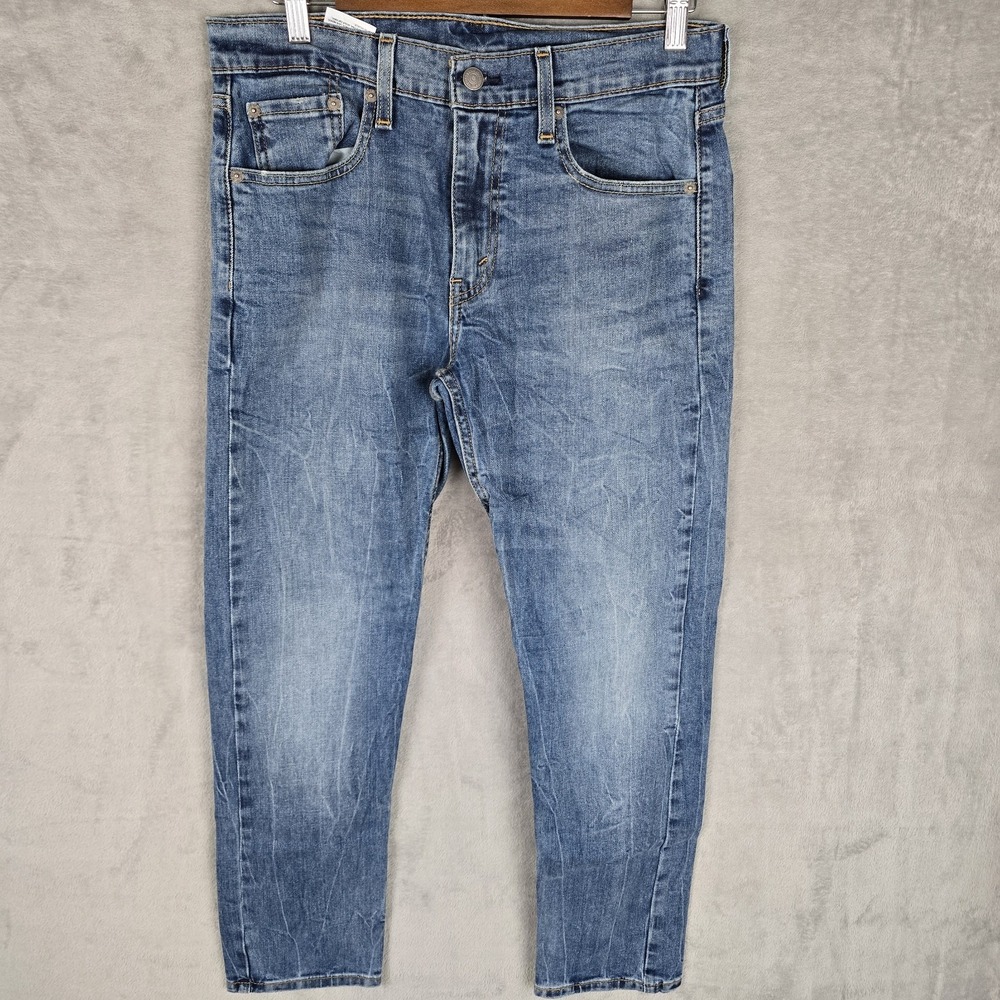 Levis 502 Taper‎ Mens Blue Jeans Medium Wash Denim 30x29 5163 S40196